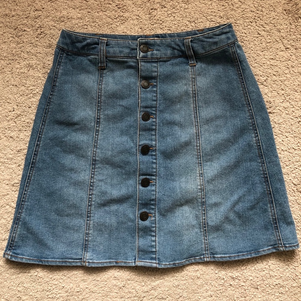 Denim Button Down Skirt